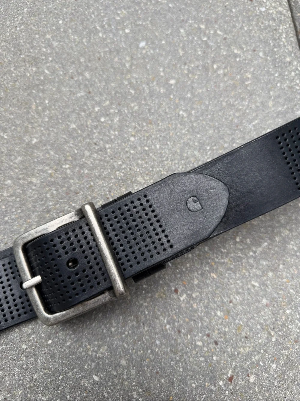 Carhartt 2206 Men’s Black Perforated Italian Leather Belt Size 44